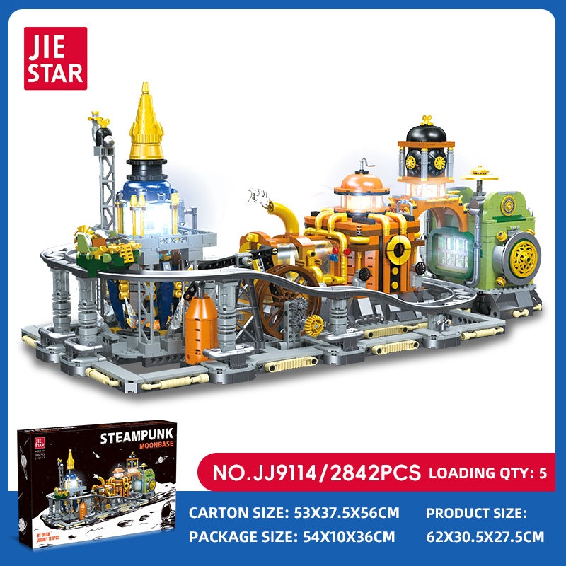 JIESTAR Steampunk Moon Base [Includes Lighting Accessories*4 Tablets] Building Block Set SKU image - JJ9114-sku.jpg