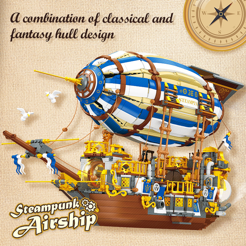 JIESTAR Steampunk Spaceship [Including Lighting Parts*3 Pieces] Building Block Set - JJ9126-2.jpg