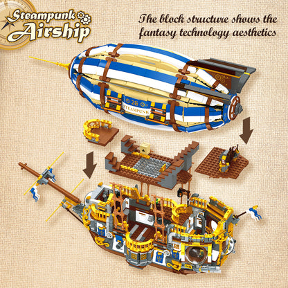 JIESTAR Steampunk Spaceship [Including Lighting Parts*3 Pieces] Building Block Set - JJ9126-4.jpg