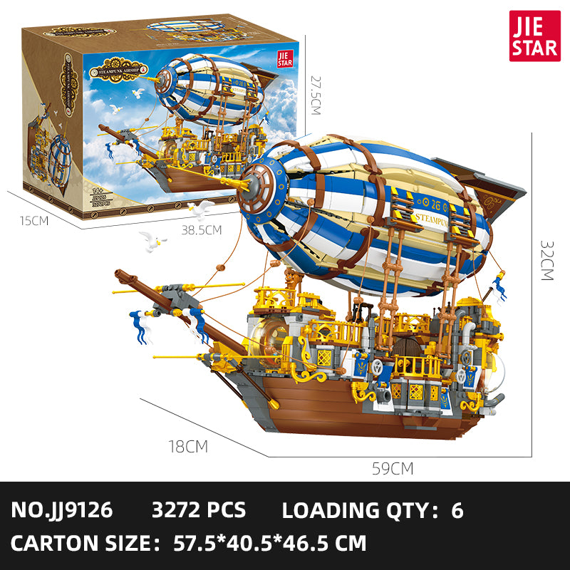 JIESTAR Steampunk Spaceship [Including Lighting Parts*3 Pieces] Building Block Set SKU image - JJ9126-sku.jpg