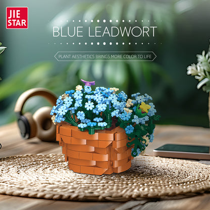 JIESTAR Blue Snowflake Potted Plant Building Block Set - JJ9131-1.jpg