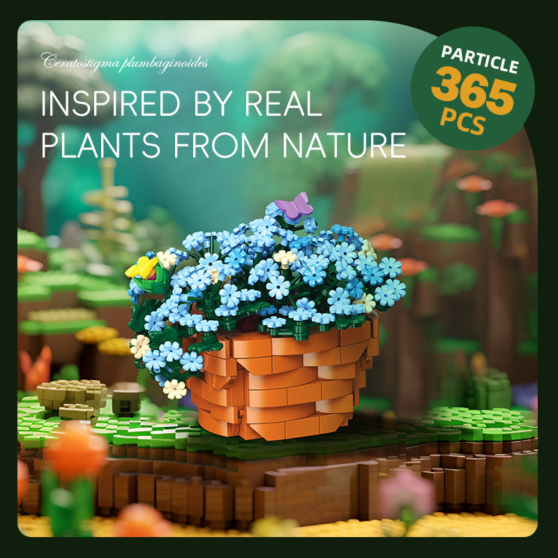 JIESTAR Blue Snowflake Potted Plant Building Block Set - JJ9131-2.jpg