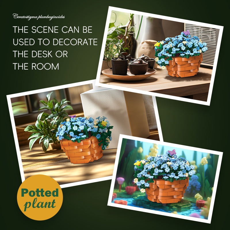 JIESTAR Blue Snowflake Potted Plant Building Block Set - JJ9131-4.jpg