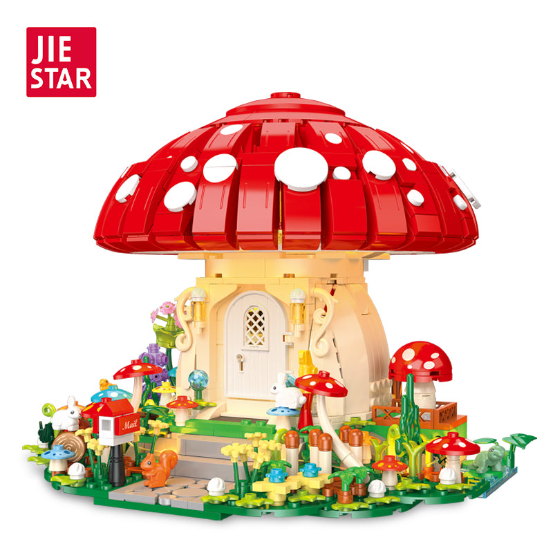 JIESTAR Dream Mushroom [Including Lighting Accessories] Building Block Set - JJ9185-白底.jpg