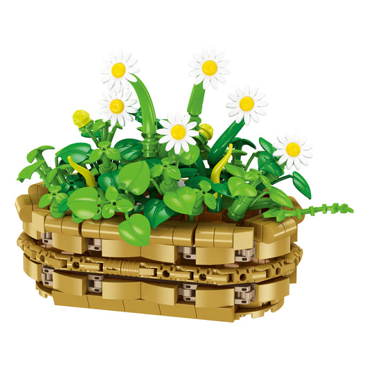 JIESTAR Small Daisy Potted Plant Building Block Set - JJ9188-白底.jpg
