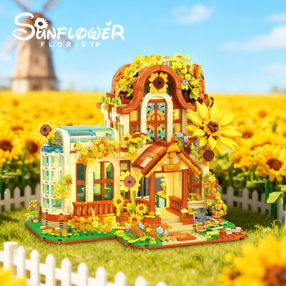 JIESTAR Sunflower Flower Shop [Including Lighting Accessories] Built-In Ag3 Button Batteries * 4 Pieces Building Block Set - JJ9204-1.jpg