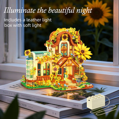 JIESTAR Sunflower Flower Shop [Including Lighting Accessories] Built-In Ag3 Button Batteries * 4 Pieces Building Block Set - JJ9204-3.jpg