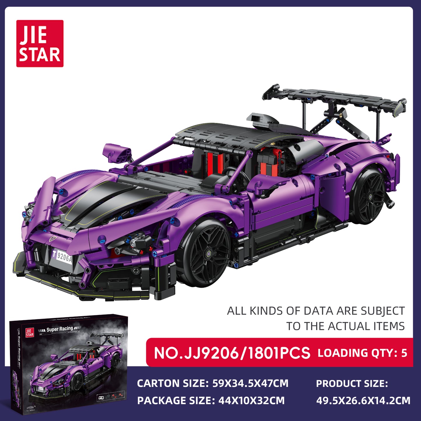 JIESTAR Super Racing【Single Version-Remote Control & Bluetooth】 Building Block Set SKU image - JJ9206-sku.jpg