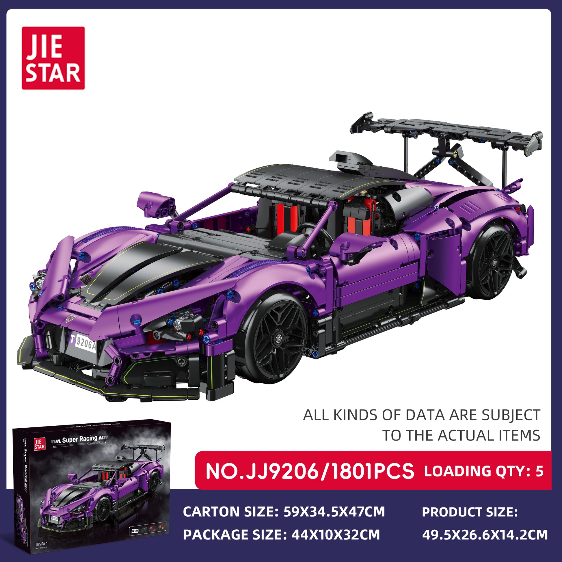 JIESTAR Super Racing【Single Version-Remote Control & Bluetooth】 Building Block Set SKU image - JJ9206-sku.jpg