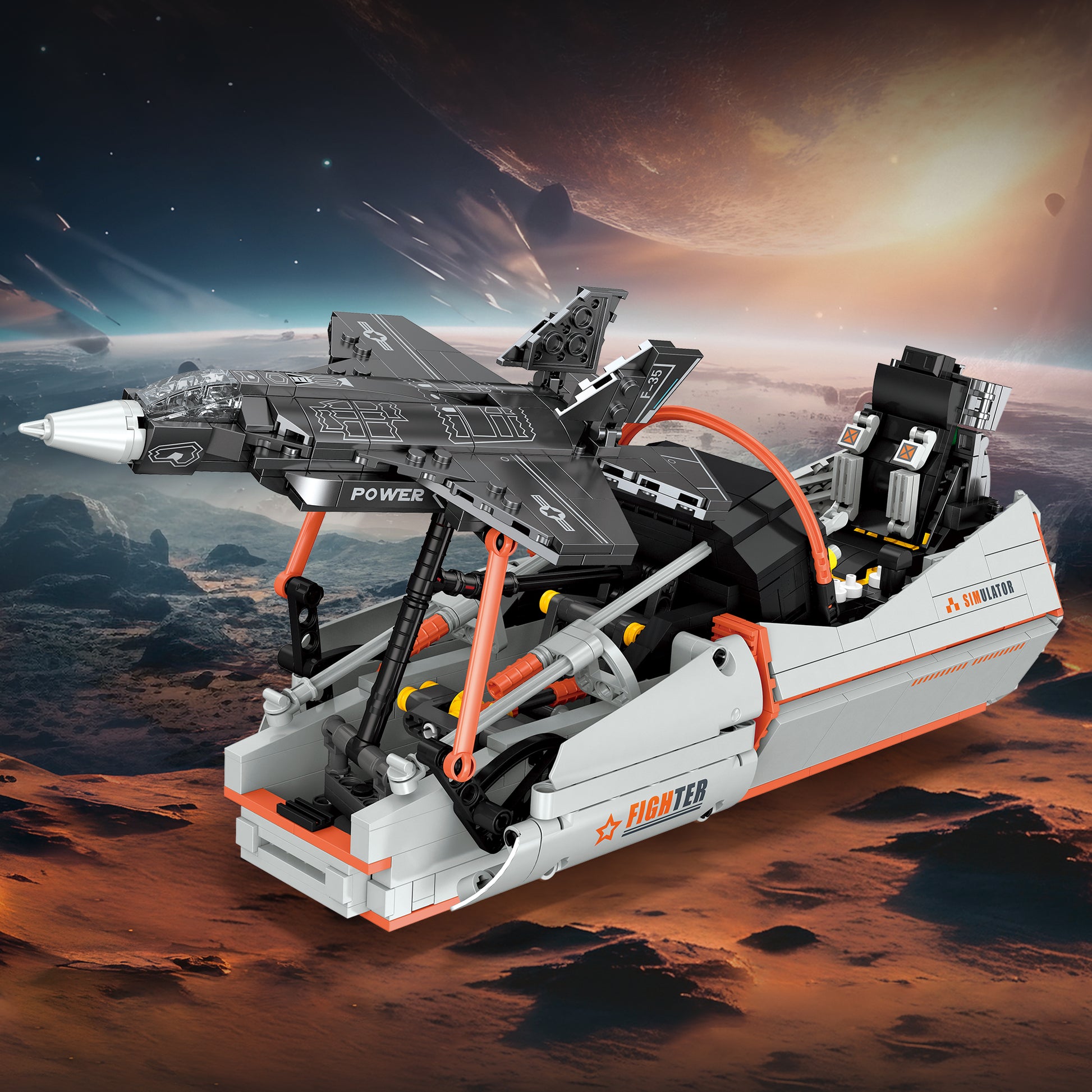 JIESTAR F35 Fighter Jet Simulator Building Block Set - JJ9230-1.jpg