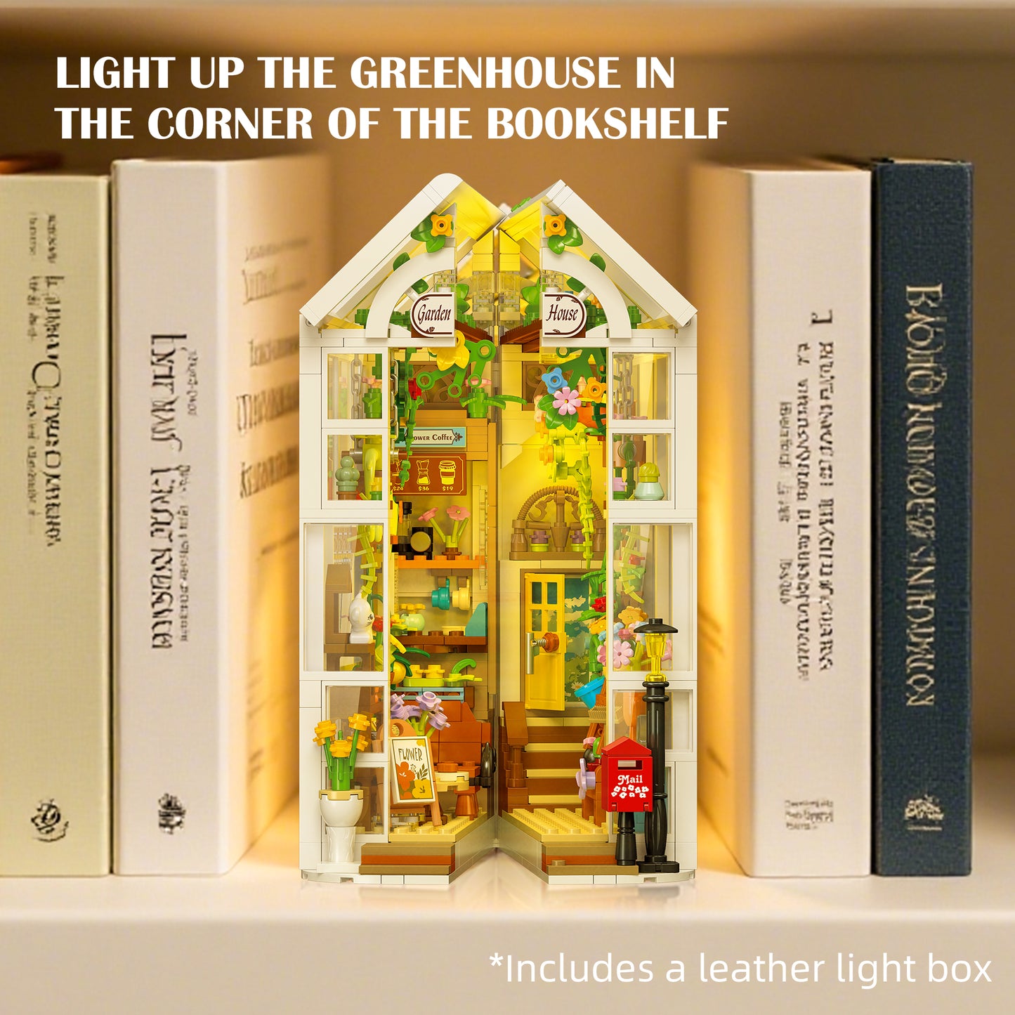 JIESTAR Flower Greenhouse Bookend [Including Lighting Set] Building Block Set - JJ9231-2.jpg