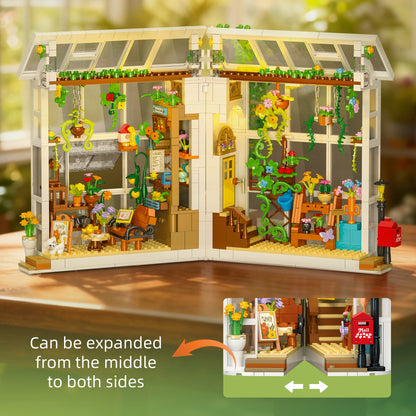 JIESTAR Flower Greenhouse Bookend [Including Lighting Set] Building Block Set - JJ9231-3.jpg