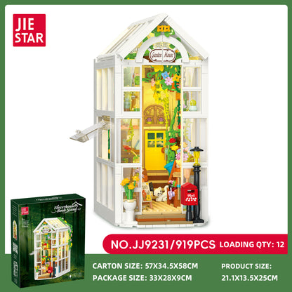 JIESTAR Flower Greenhouse Bookend [Including Lighting Set] Building Block Set SKU image - JJ9231-sku.jpg