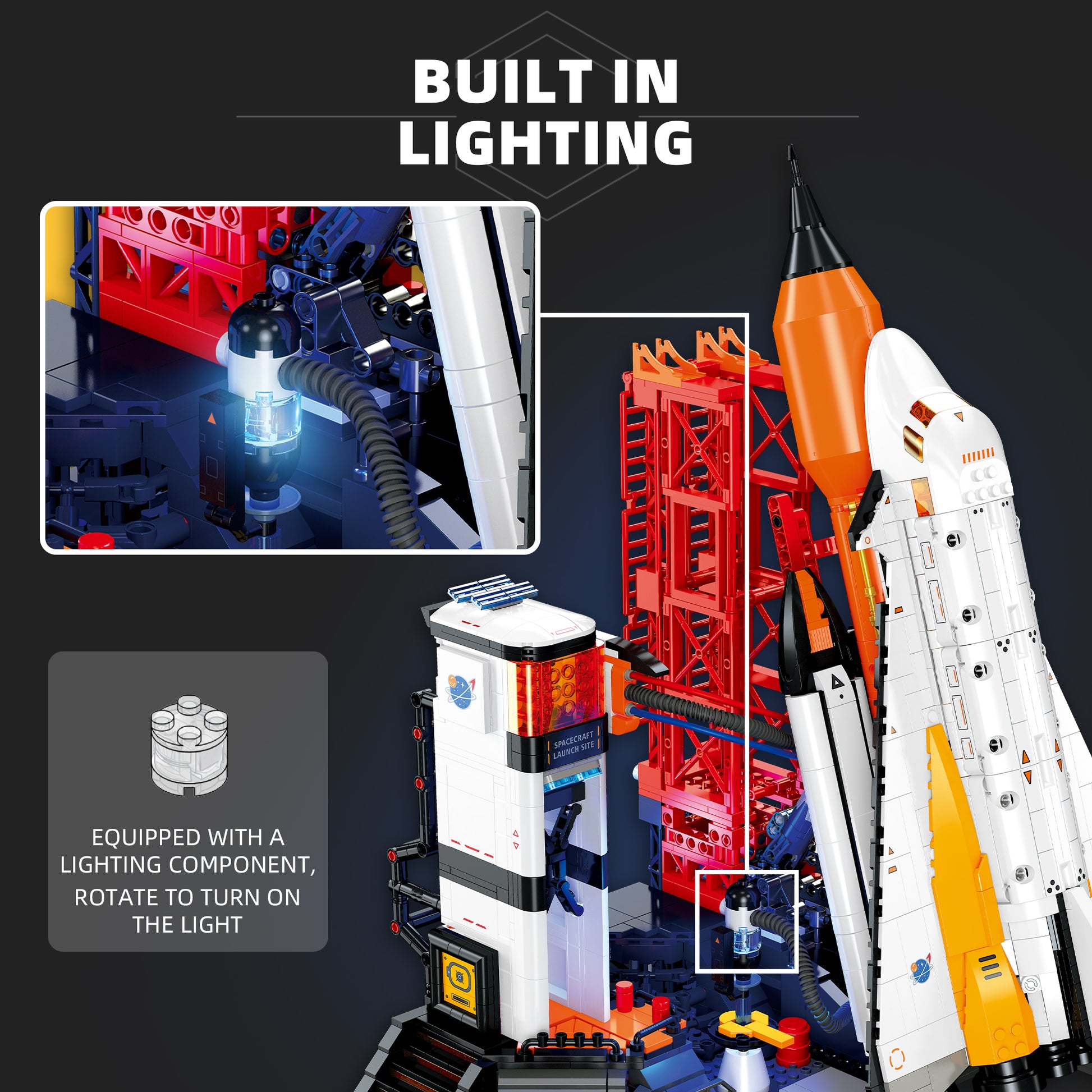 JIESTAR Space Launch Site [Including Lighting Accessories] Built-In Ag3 Button Battery *2 Building Block Set - JJ9247-4.jpg