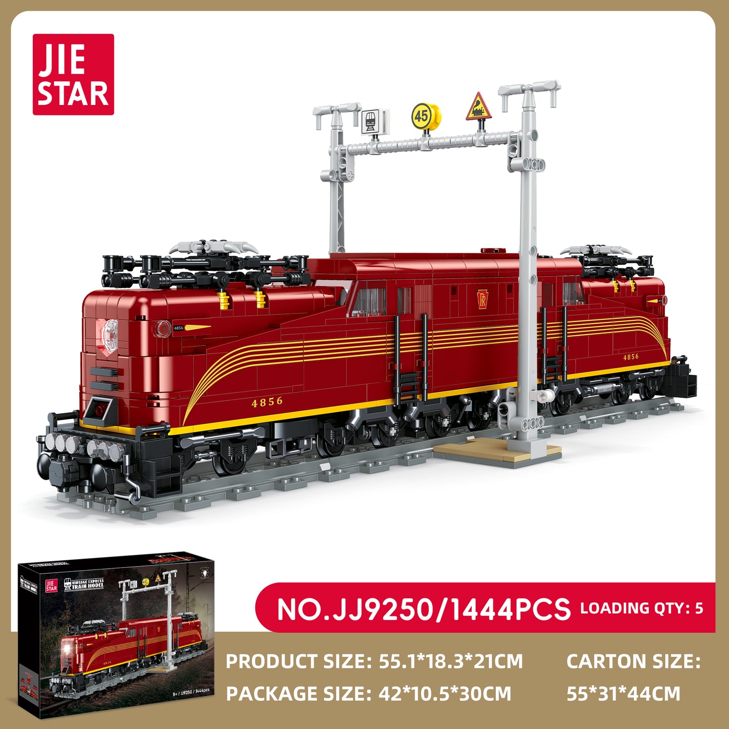 JIESTAR Vintage Express Train Model Kit SKU image - JJ9250-sku.jpg