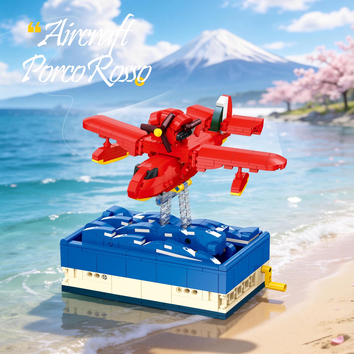 JIESTAR Red Seaplane Aircraft Building Block Set - JJ9255-1.jpg