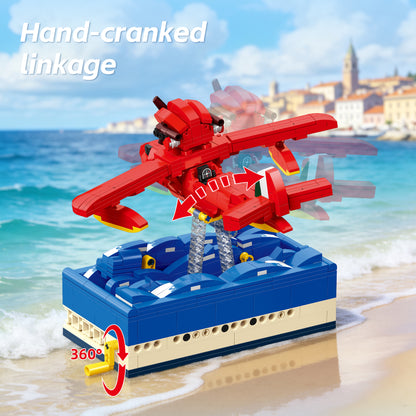JIESTAR Red Seaplane Aircraft Building Block Set - JJ9255-2.jpg