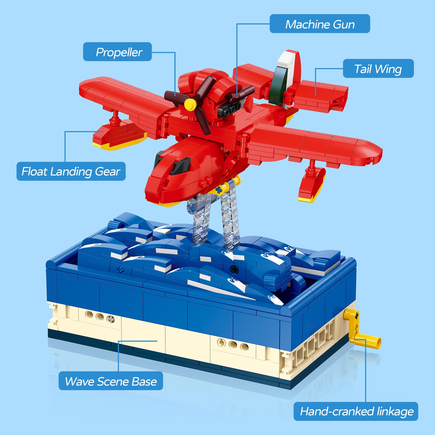 JIESTAR Red Seaplane Aircraft Building Block Set - JJ9255-3.jpg