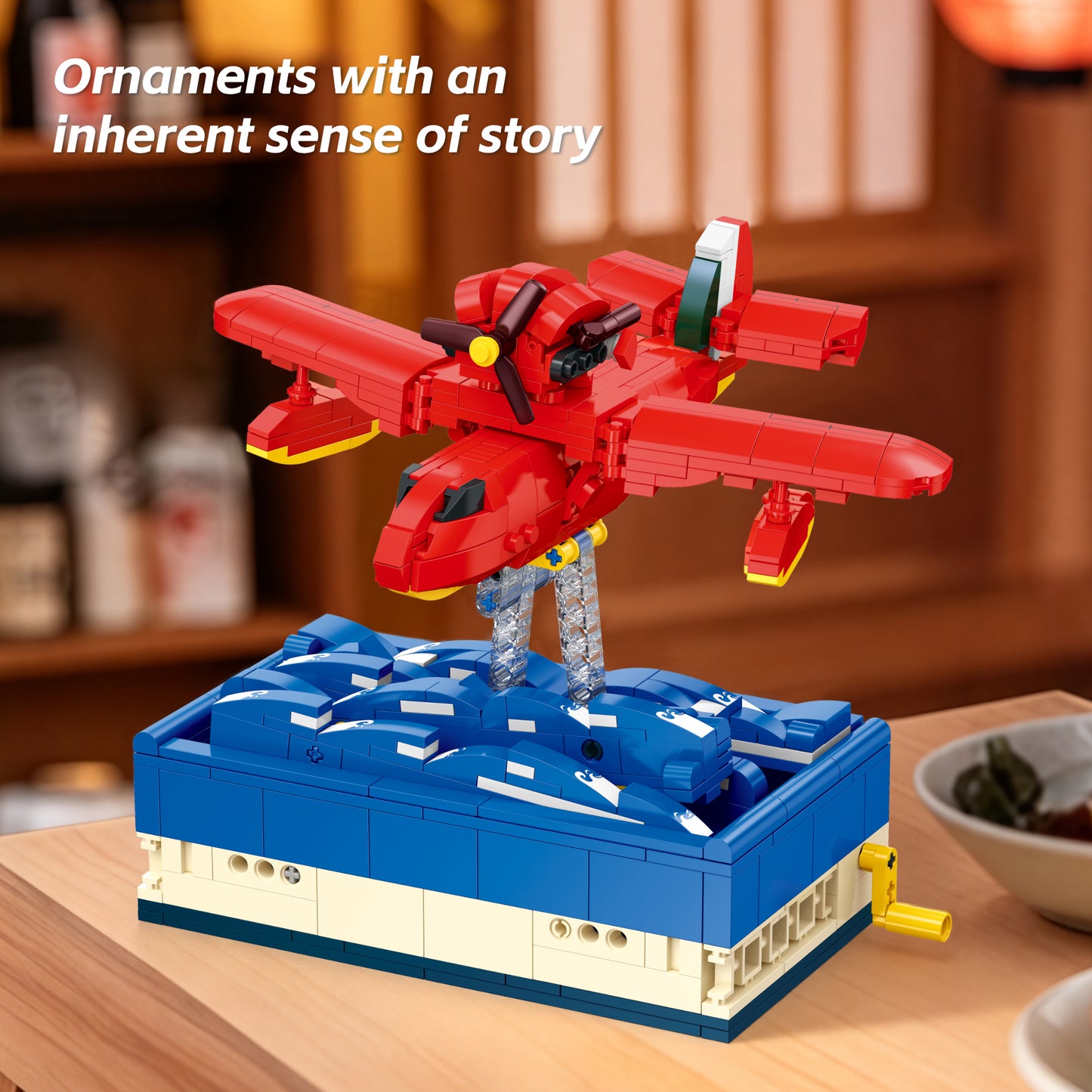 JIESTAR Red Seaplane Aircraft Building Block Set - JJ9255-5.jpg