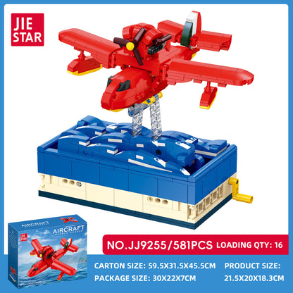 JIESTAR Red Seaplane Aircraft Building Block Set SKU image - JJ9255-sku.jpg