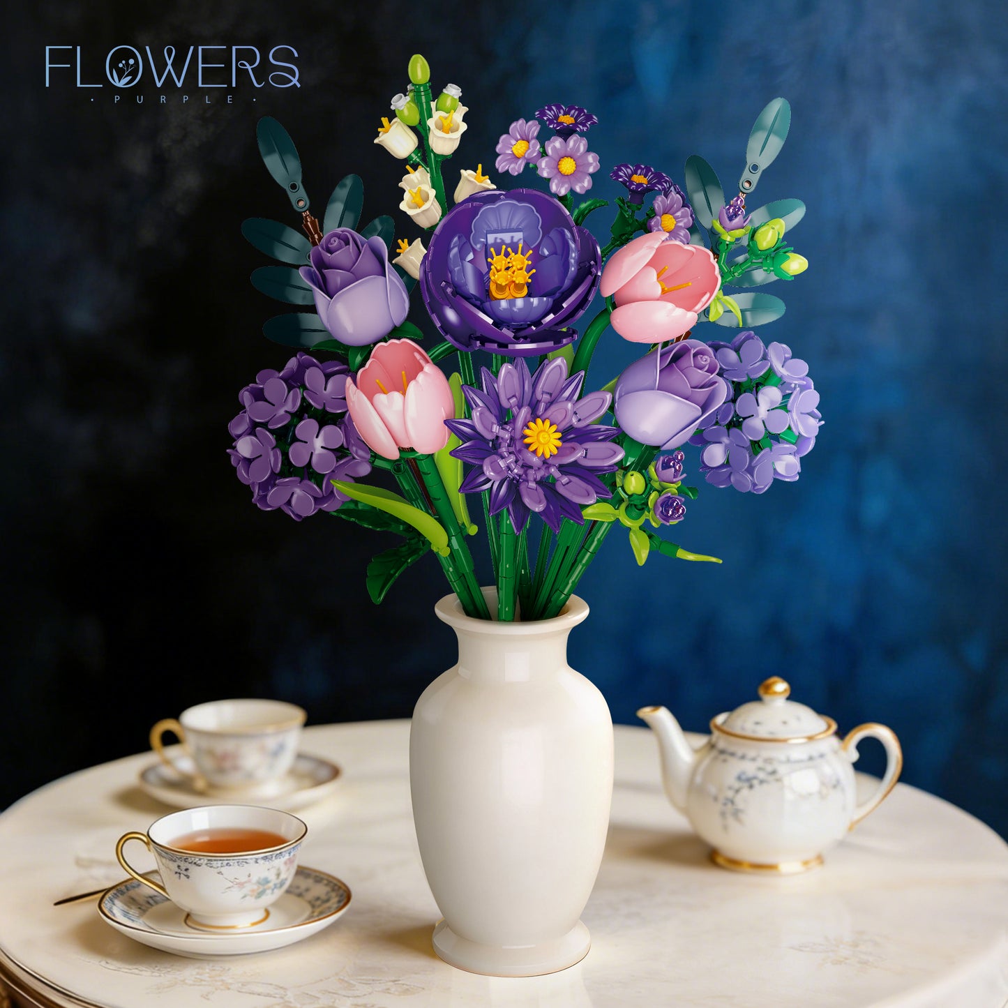 JIESTAR Purple Bouquet Building Block Set - JJ9258-1.jpg
