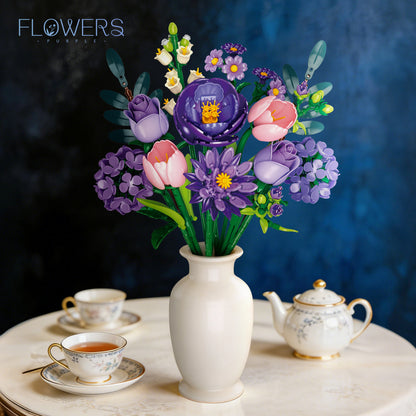 JIESTAR Purple Bouquet Building Block Set - JJ9258-1.jpg
