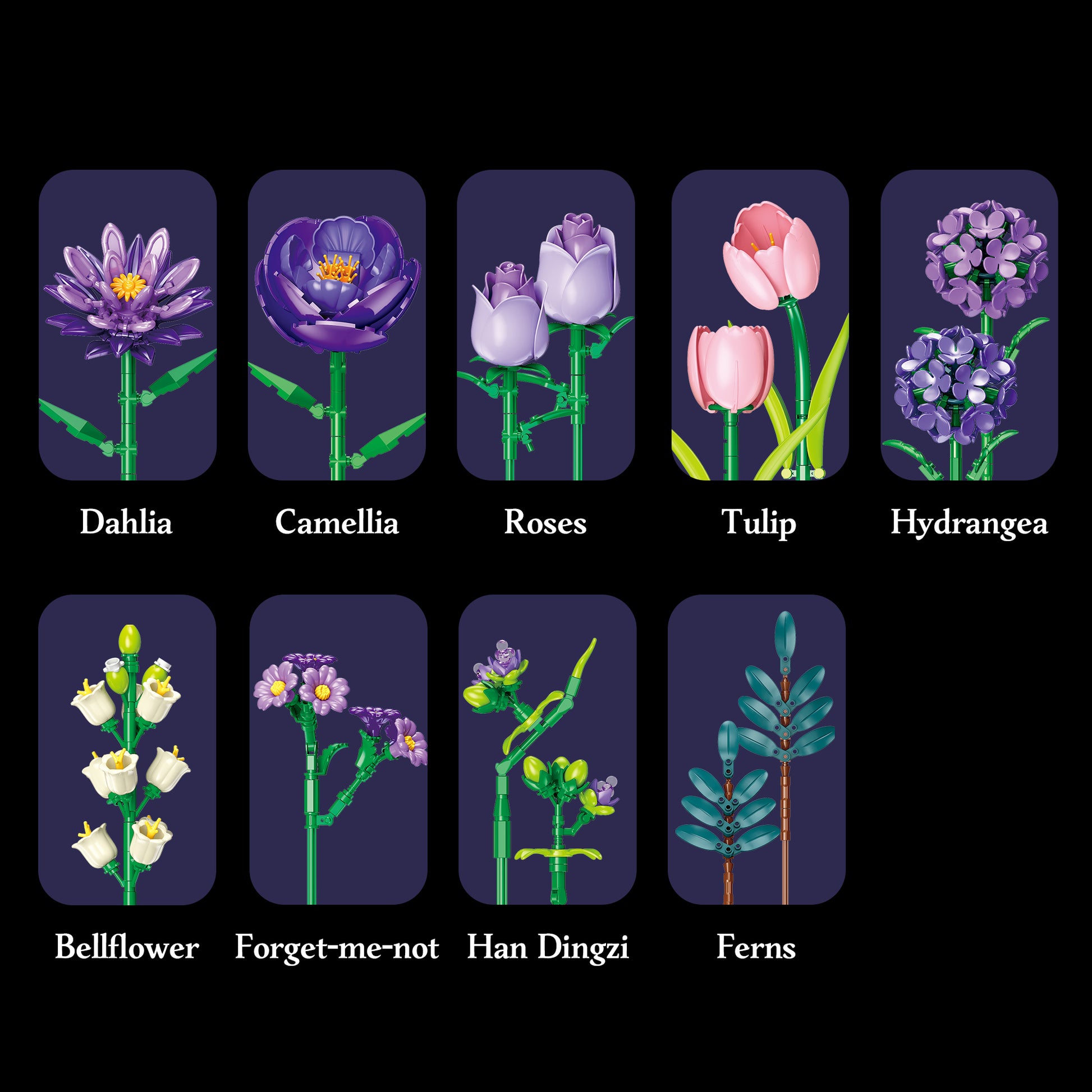 JIESTAR Purple Bouquet Building Block Set - JJ9258-3.jpg