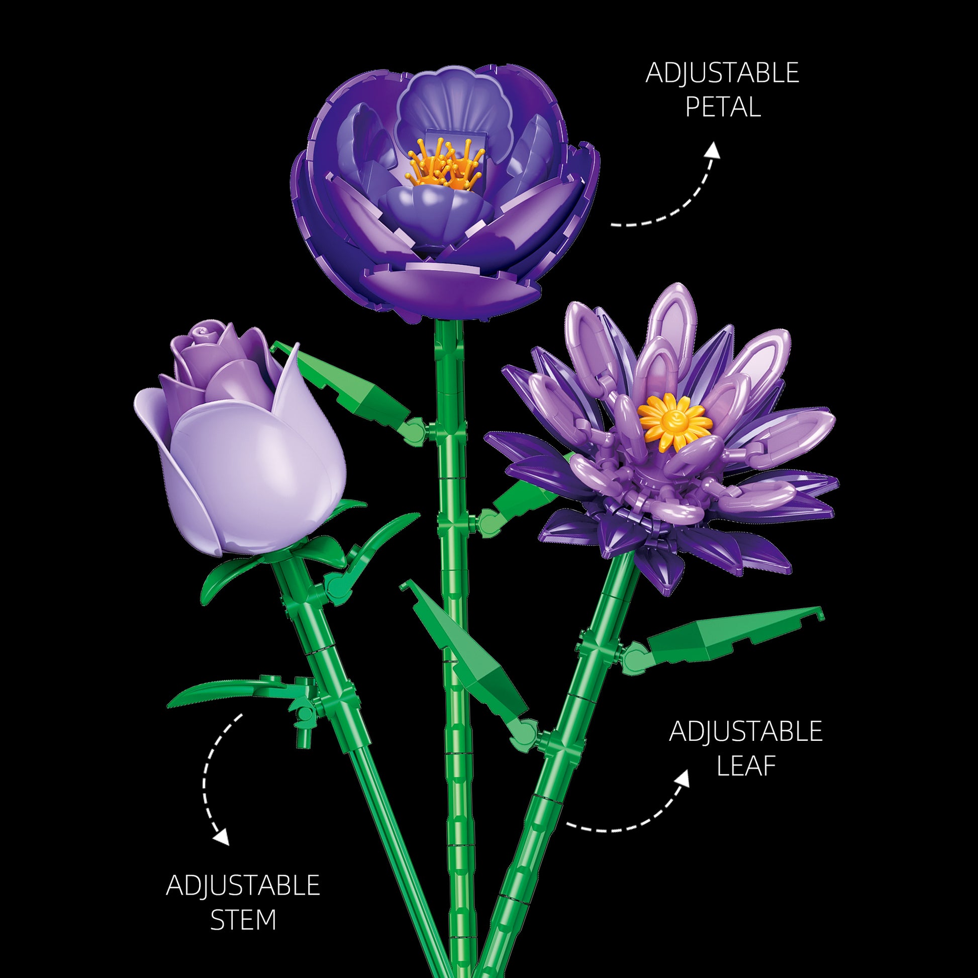 JIESTAR Purple Bouquet Building Block Set - JJ9258-4.jpg