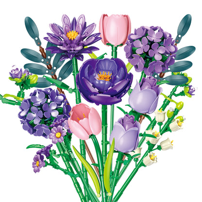 JIESTAR Purple Bouquet Building Block Set - JJ9258-白底.jpg