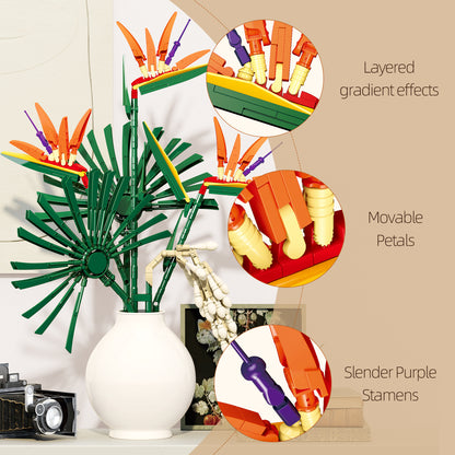 JIESTAR Bird of Paradise Flower Arrangement Building Set - JJ9268-4.jpg