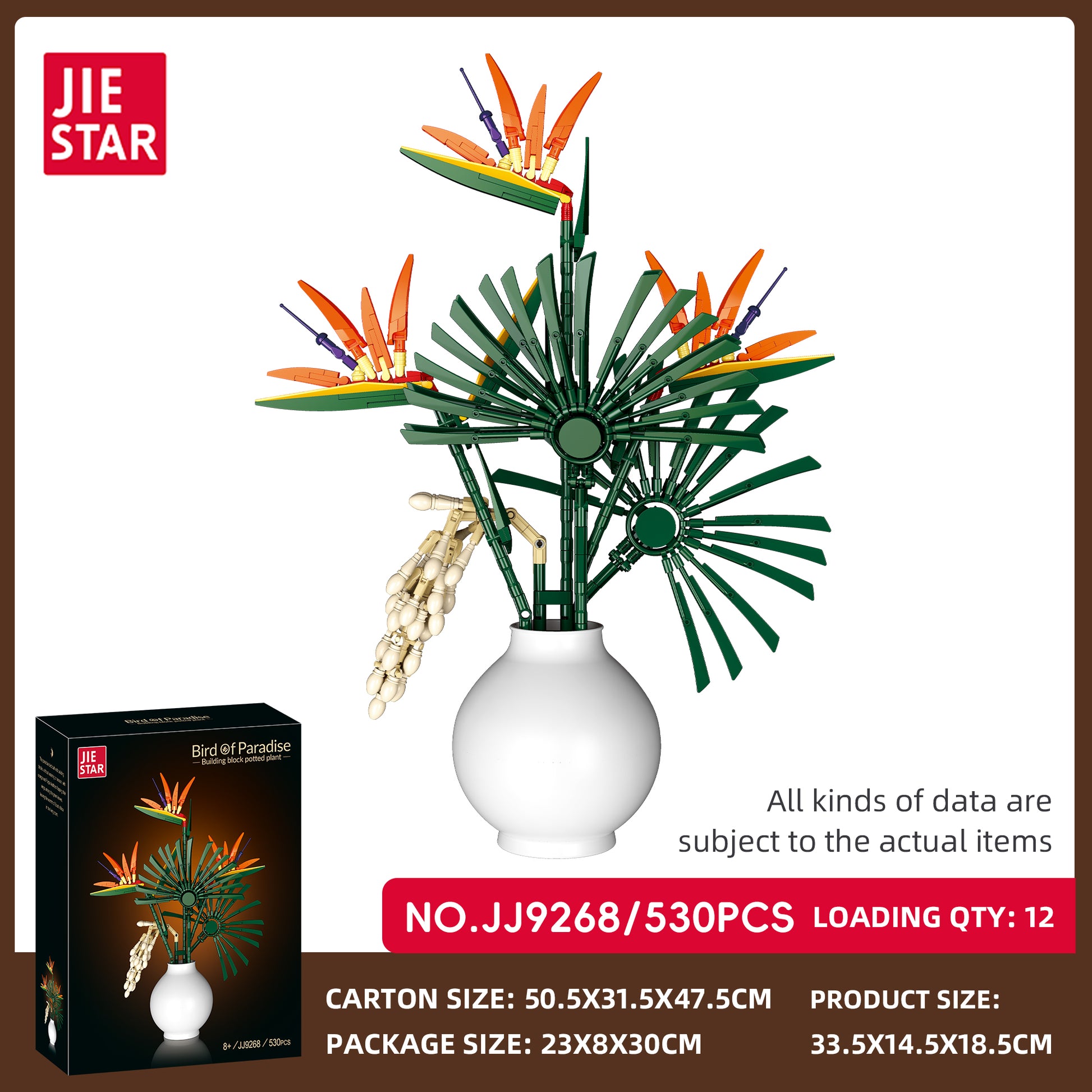 JIESTAR Bird of Paradise Flower Arrangement Building Set SKU image - JJ9268-sku.jpg