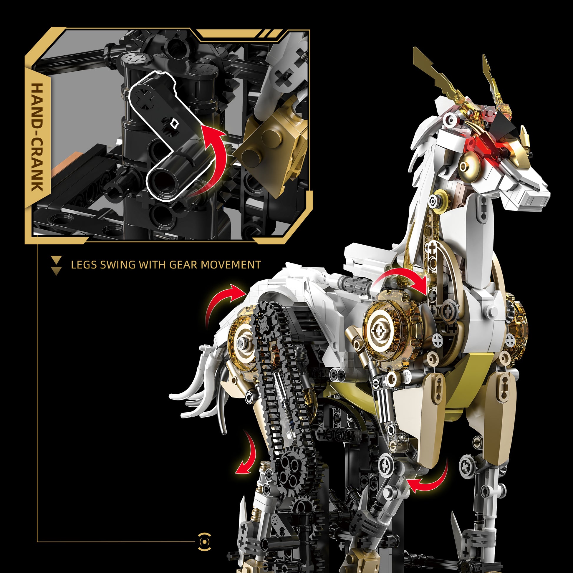 JIQI Mechanical Horse Display Model Kit JQ1167 - JQ1167-5.jpg