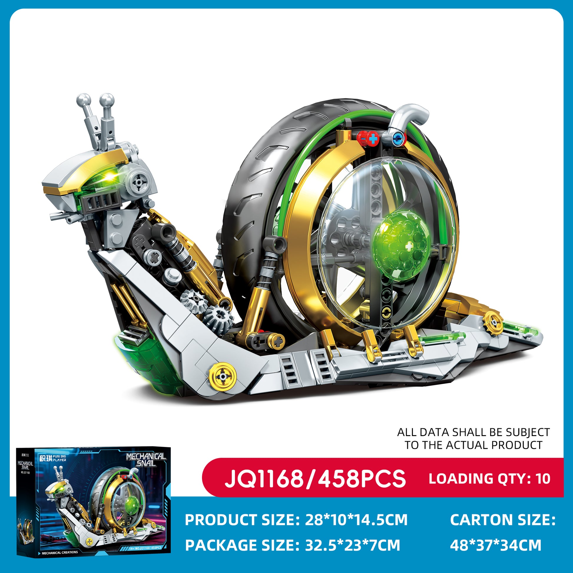 JIQI Mechanical Snail Display Model Kit JQ1168 SKU image - JQ1168-sku.jpg