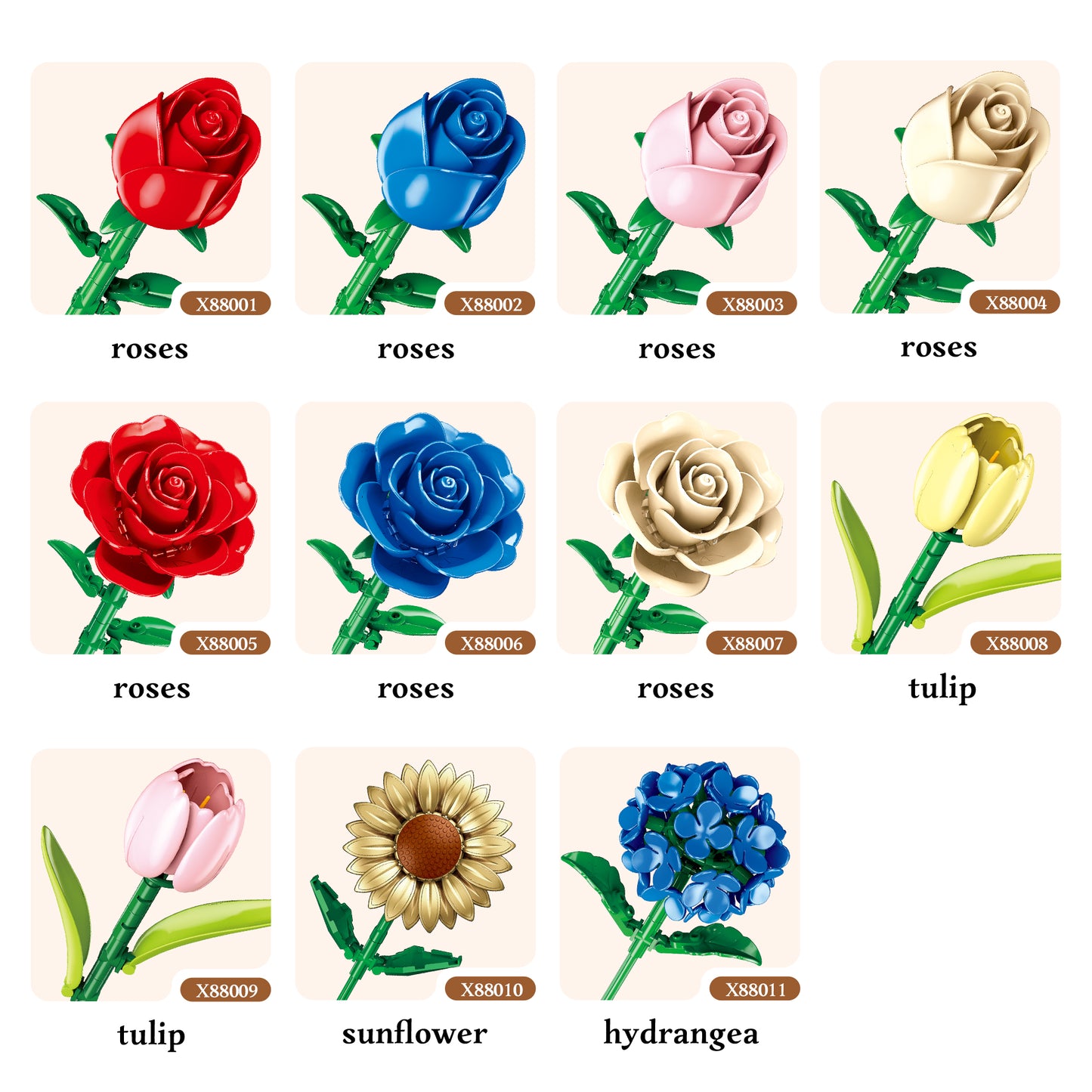 JIESTAR Flower Building Block Set 11-Pack - X88001-X88011-3.jpg