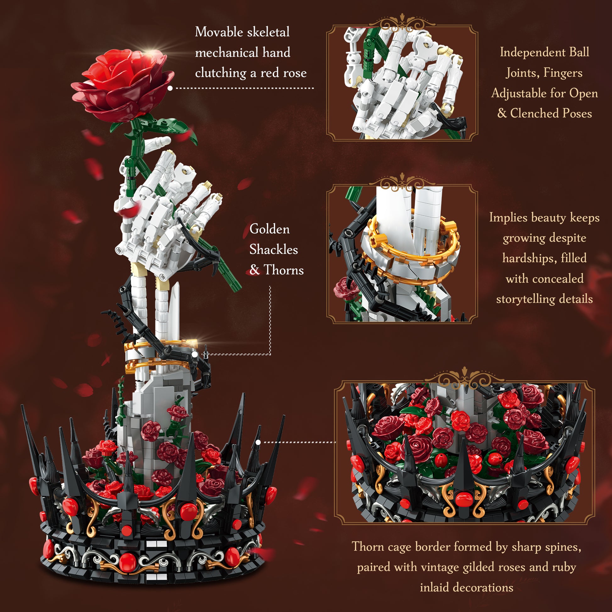 JIESTAR Eternal Vow Rose Hand Sculpture Building Set - X88054-2.jpg