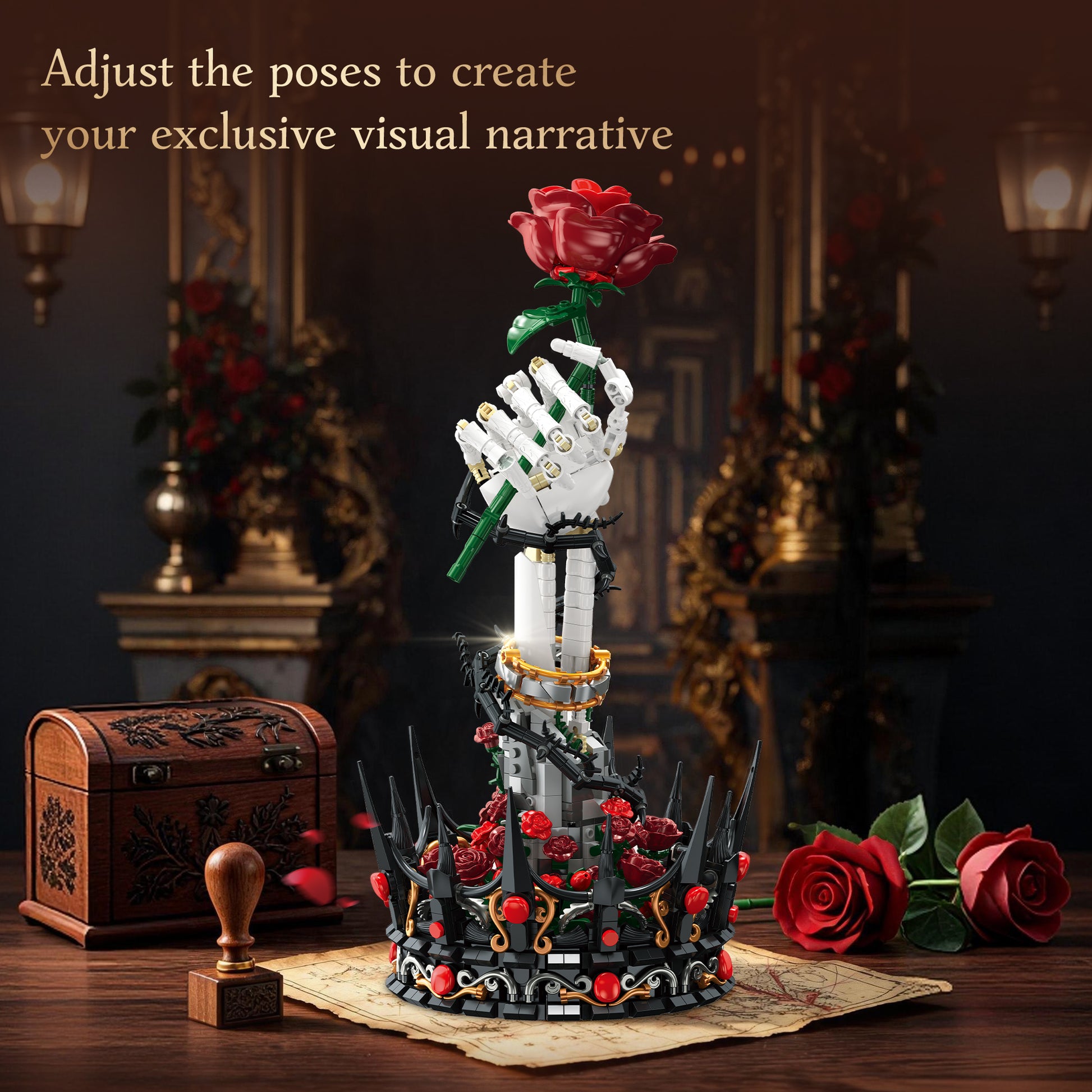 JIESTAR Eternal Vow Rose Hand Sculpture Building Set - X88054-3.jpg
