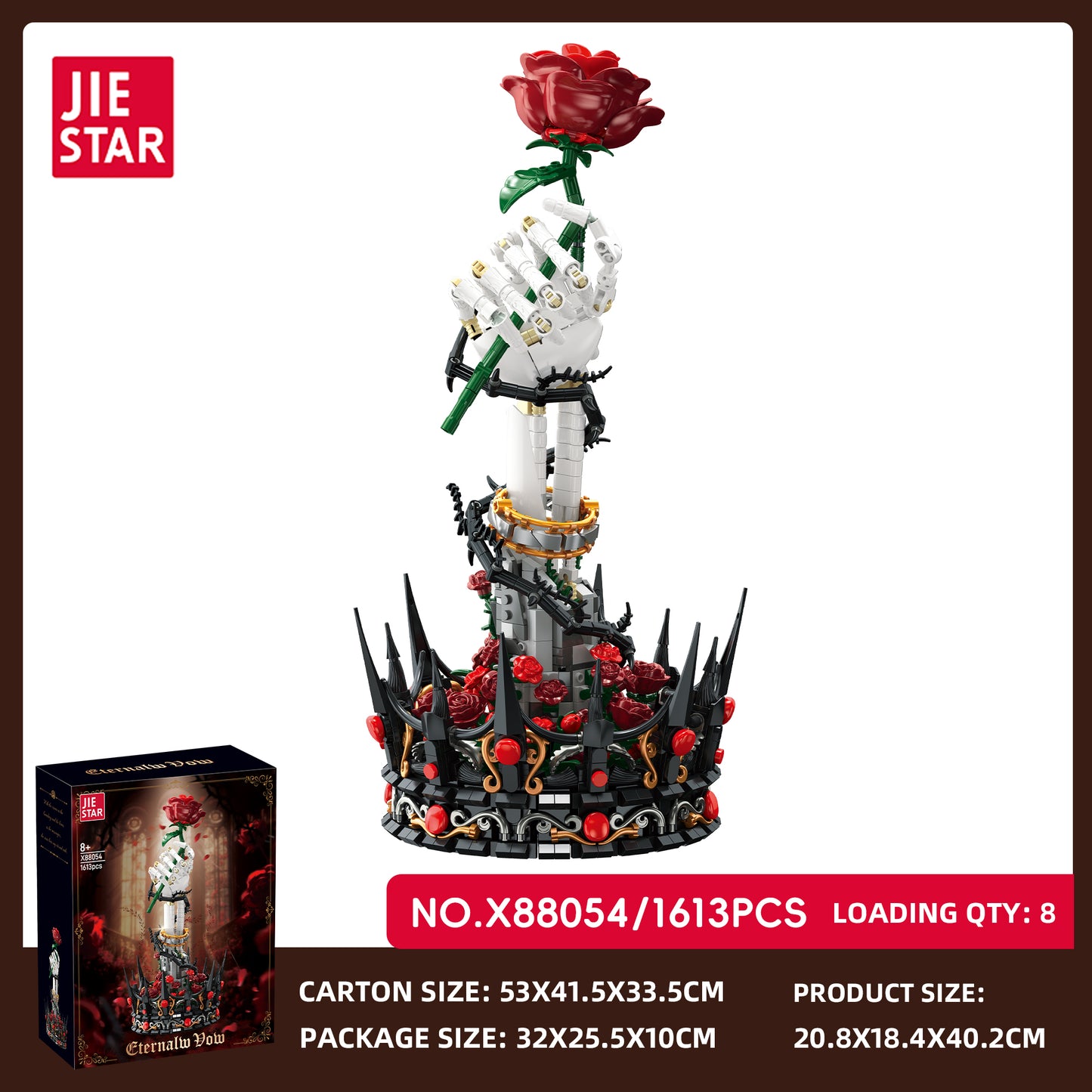 JIESTAR Eternal Vow Rose Hand Sculpture Building Set SKU image - X88054-sku.jpg