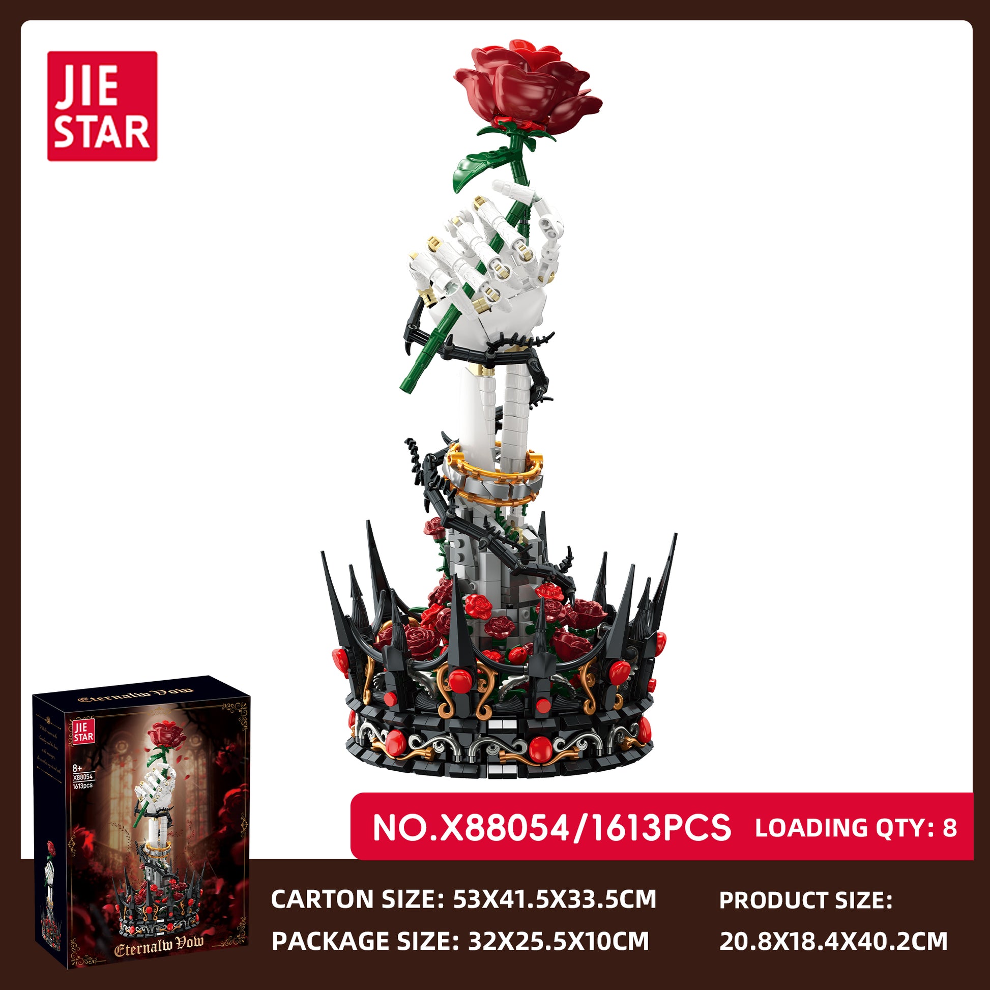 JIESTAR Eternal Vow Rose Hand Sculpture Building Set SKU image - X88054-sku.jpg