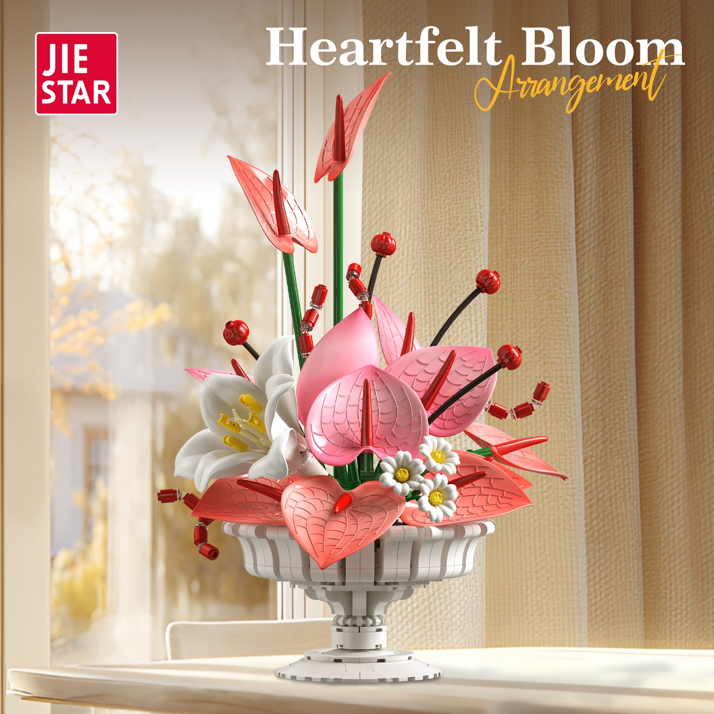 JIESTAR Heartfelt Bloom Flower Arrangement Building Set - X88055-2.jpg