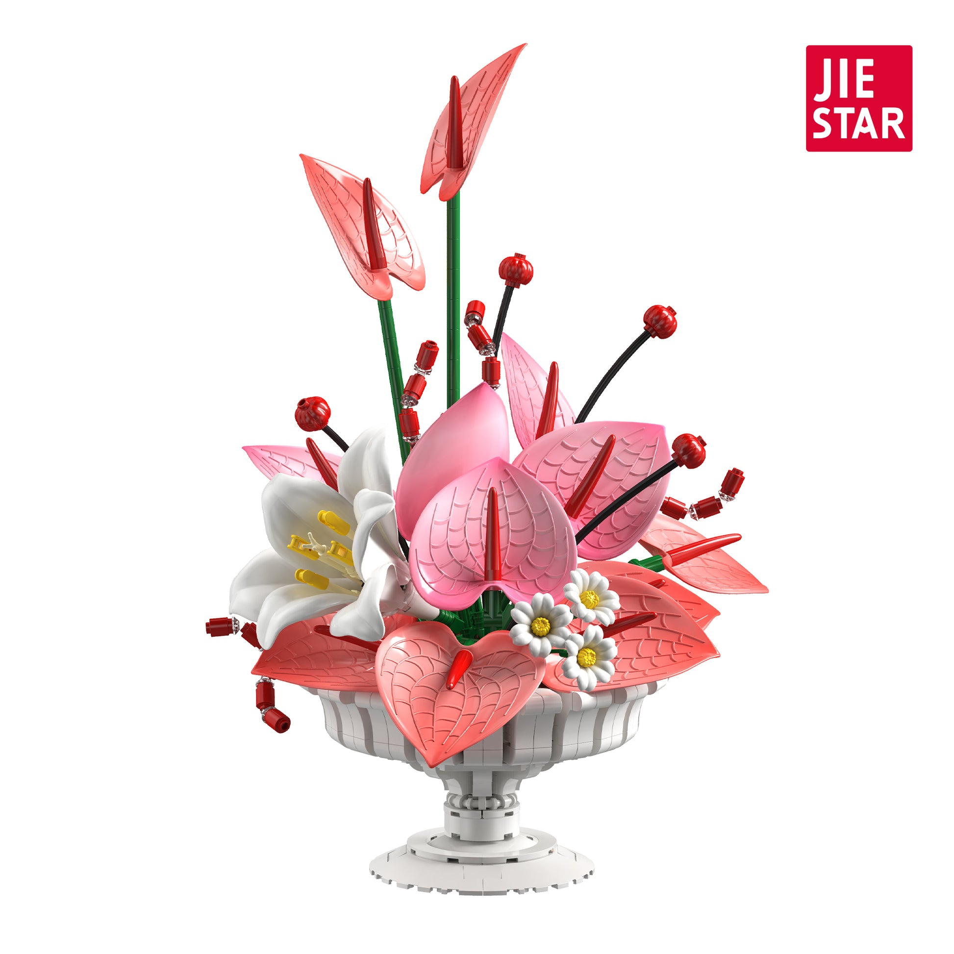JIESTAR Heartfelt Bloom Flower Arrangement Building Set - X88055-白底.jpg