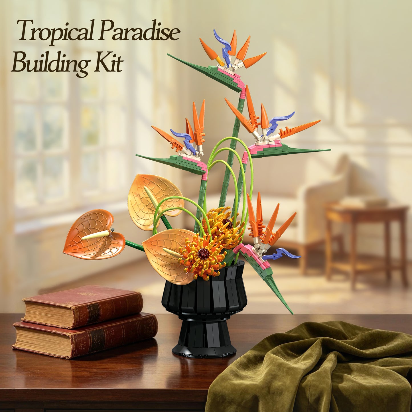 JIESTAR Tropical Bird of Paradise Flower Arrangement Building Set - X88056-1.jpg