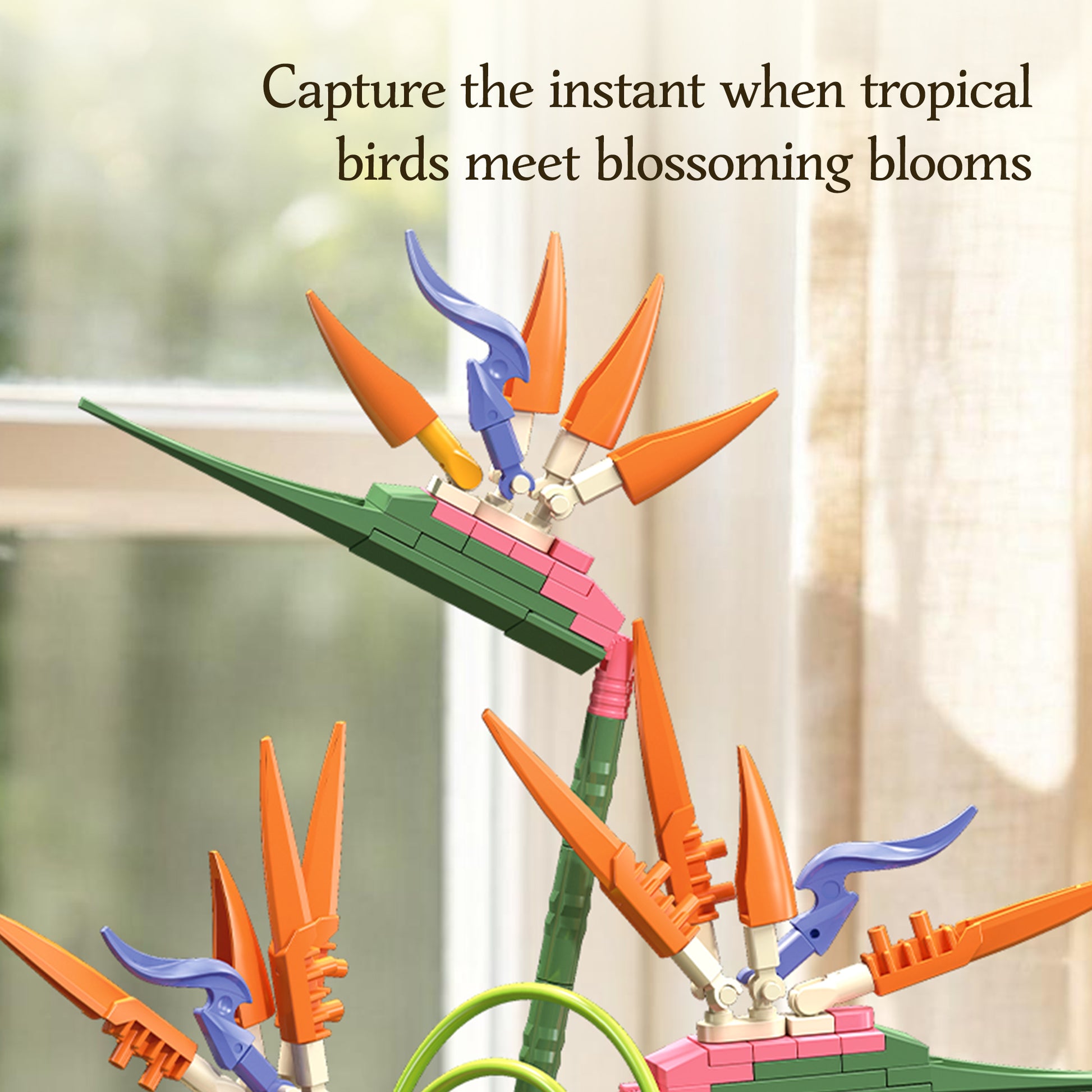 JIESTAR Tropical Bird of Paradise Flower Arrangement Building Set - X88056-4.jpg