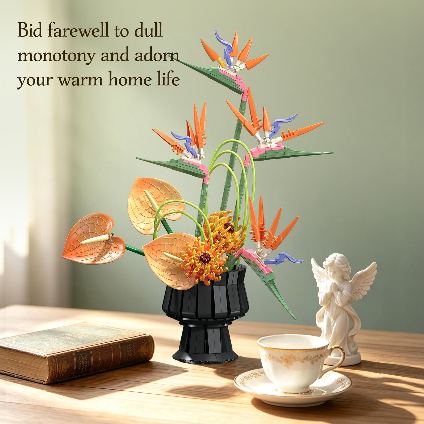 JIESTAR Tropical Bird of Paradise Flower Arrangement Building Set - X88056-6.jpg