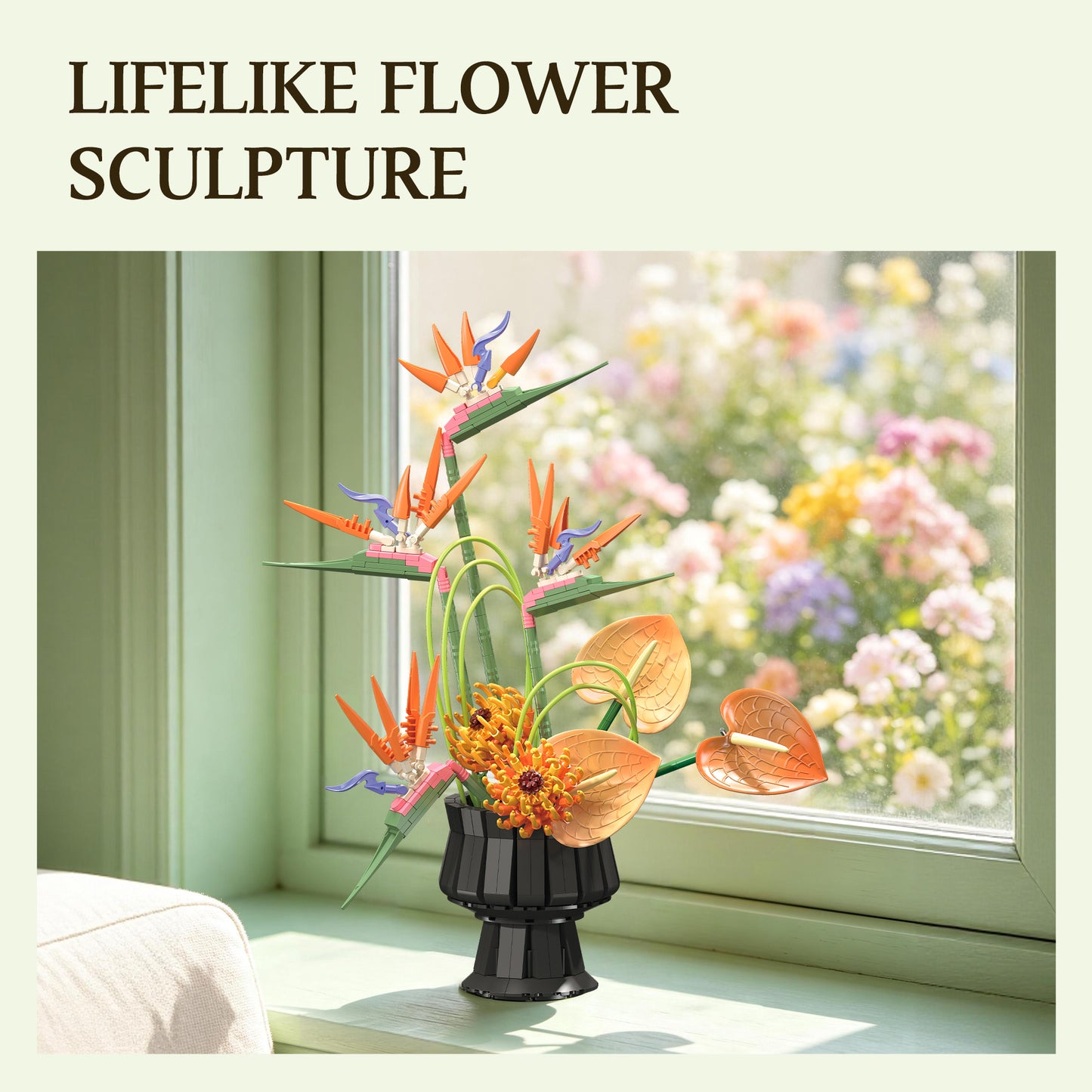 JIESTAR Tropical Bird of Paradise Flower Arrangement Building Set - X88056-7.jpg
