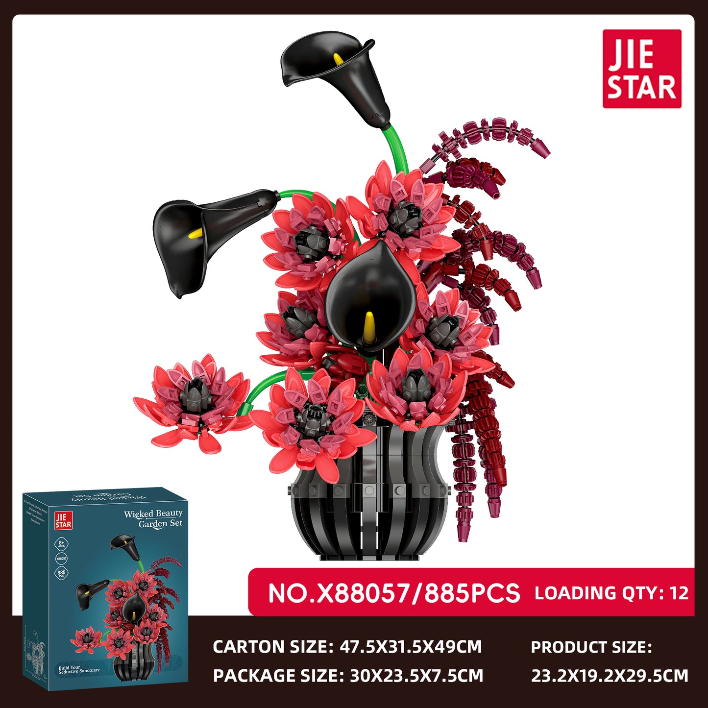 JIESTAR Wicked Beauty Flower Garden Building Set SKU image - X88057-sku.jpg