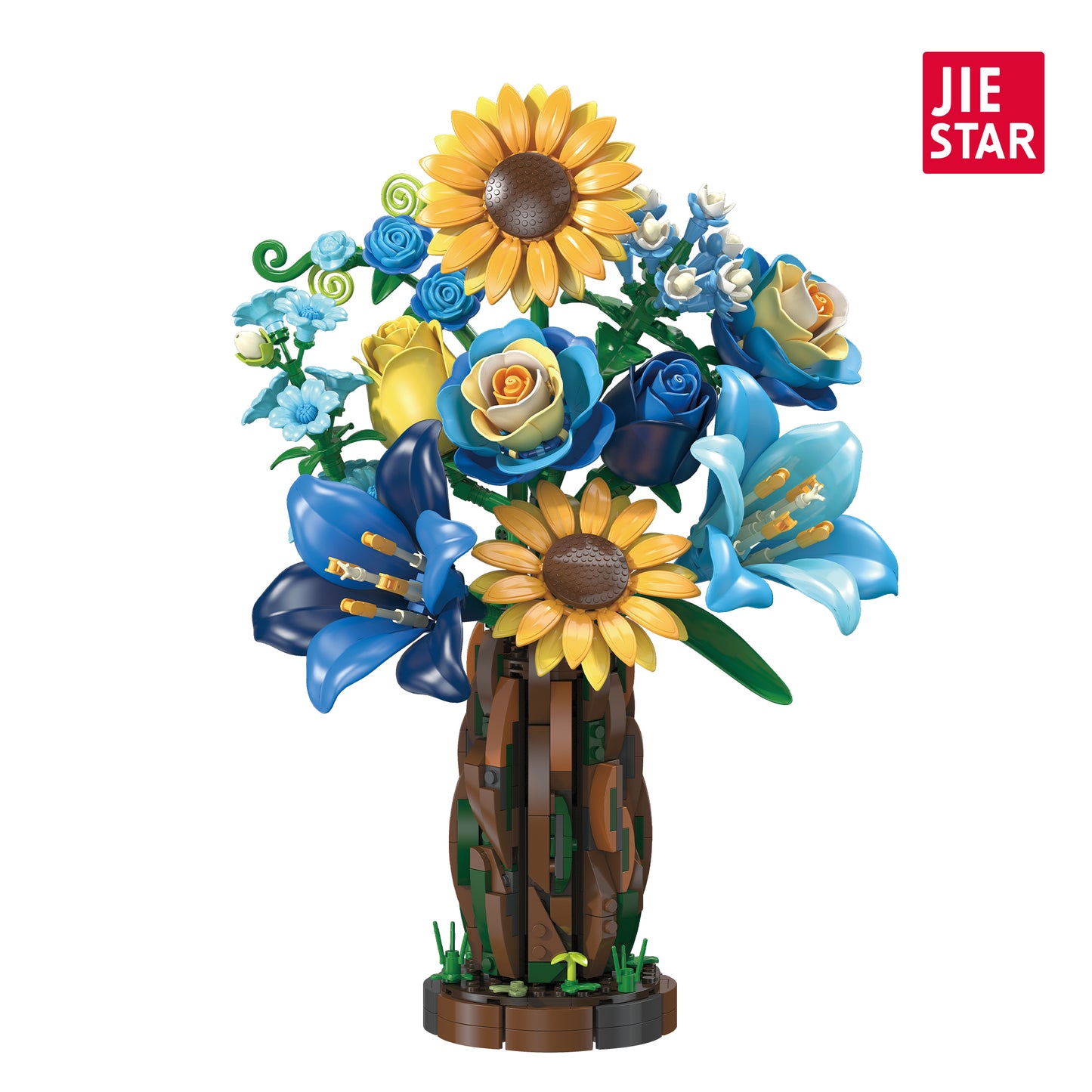 JIESTAR Cypress Bouquet Flower Arrangement Building Set - X88058-白底.jpg