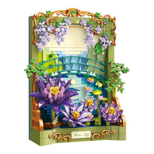 JIESTAR Impressionist Water Lily Pond Building Set - X88059-白底.jpg