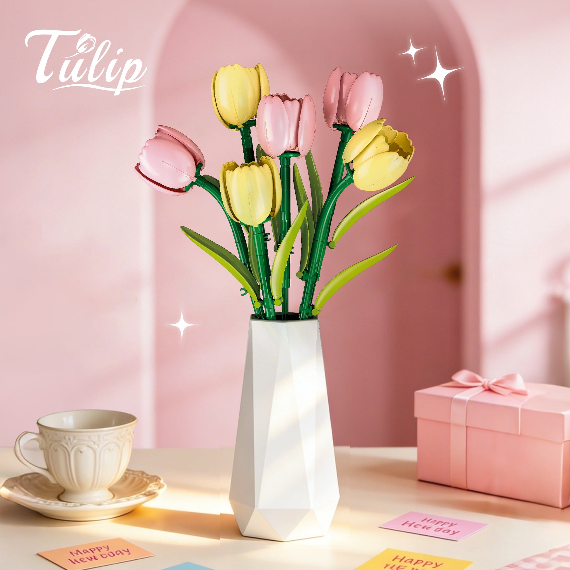 JIESTAR Tulip Potted Plant Building Block Set - X88071-1.jpg