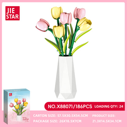 JIESTAR Tulip Potted Plant Building Block Set SKU image - X88071-sku.jpg