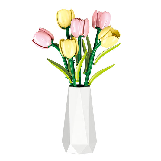 JIESTAR Tulip Potted Plant Building Block Set - X88071-白底.jpg
